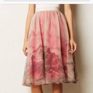 Anthropologie Snowrose Tulle Skirt Size 0P